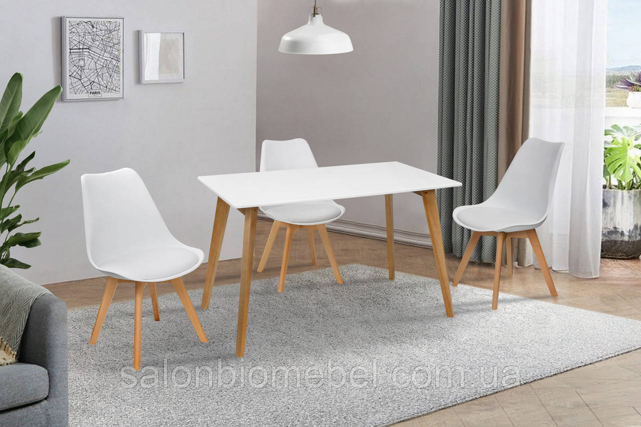 Стіл обідній Дуглас (білий/ясен), фото 1