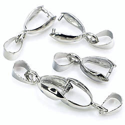 Тримач для кулона або підвіски з петлею 19х7 мм Платина 10 шт.