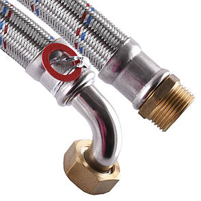Шланг антивібраційний кутовий SOLOMON 1" НВ 0,5 м HS3001, фото 1