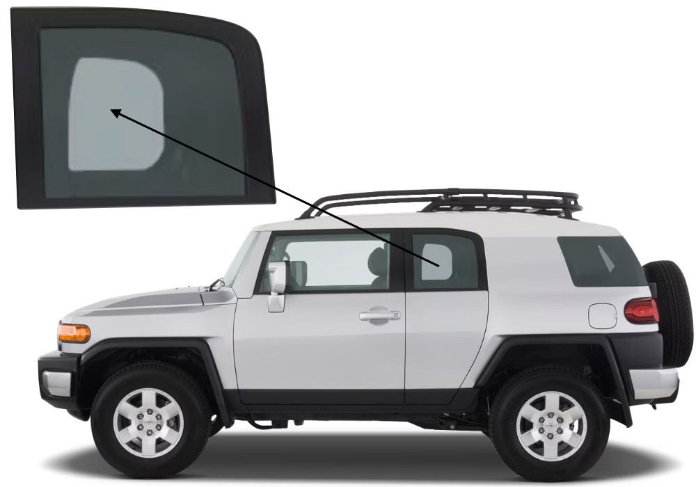 Бічне скло Toyota FJ Cruiser 2006-2022 задніх дверей ліве, фото 1