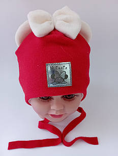 Флісова шапка для новонародженої дівчинки від 0-3 місяців | Шапка тепла | Шапка для дівчинки | Шапка з флісу