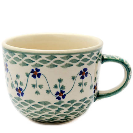 Кухоль широкий керамічний Jumbo 0,35 л Green swirl, фото 3