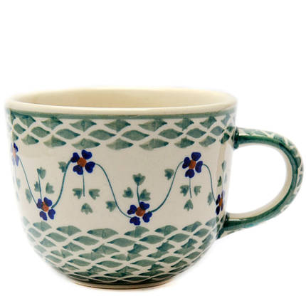 Кухоль широкий керамічний Jumbo 0,35 л Green swirl, фото 1