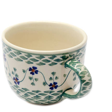 Кухоль широкий керамічний Jumbo 0,35 л Green swirl, фото 4