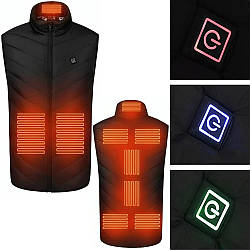 Чоловіча жилетка з підігрівом до +45 (XXL-4XL) USB, 9 зон обігріву, 3 режими / Жилет з підігрівом від повербанка