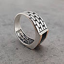 Чоловіча срібна печатка з золотом і чорним каменем. Перстень зі срібла з накладкою золота 375. 20 розмір, фото 9