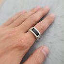 Чоловіча срібна печатка з золотом і чорним каменем. Перстень зі срібла з накладкою золота 375. 20 розмір, фото 10