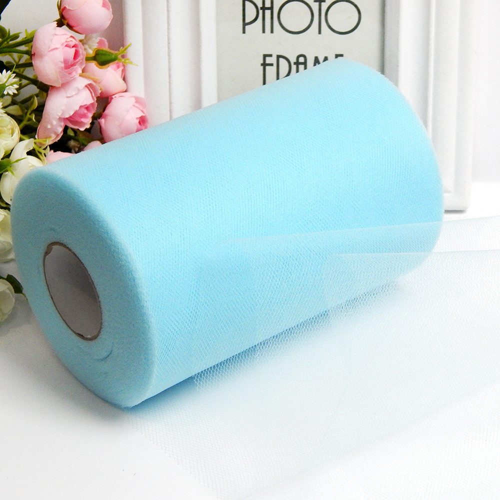 Фатин в рулончику на метраж, ширина 15 см, колір 41 тіфані (1 м)