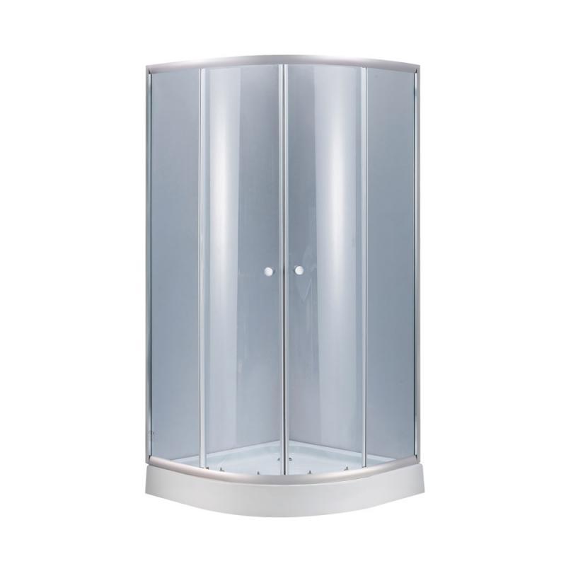 Душова кабіна Lidz Latwa SC90x90.SAT.LOW.GR, скло тон. 4 мм + Lidz Душовий піддон KAPIELKA ST90x90x15, фото 1