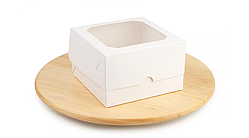 Коробка для торта "Біла" з віконцем 17*17*10,5 см