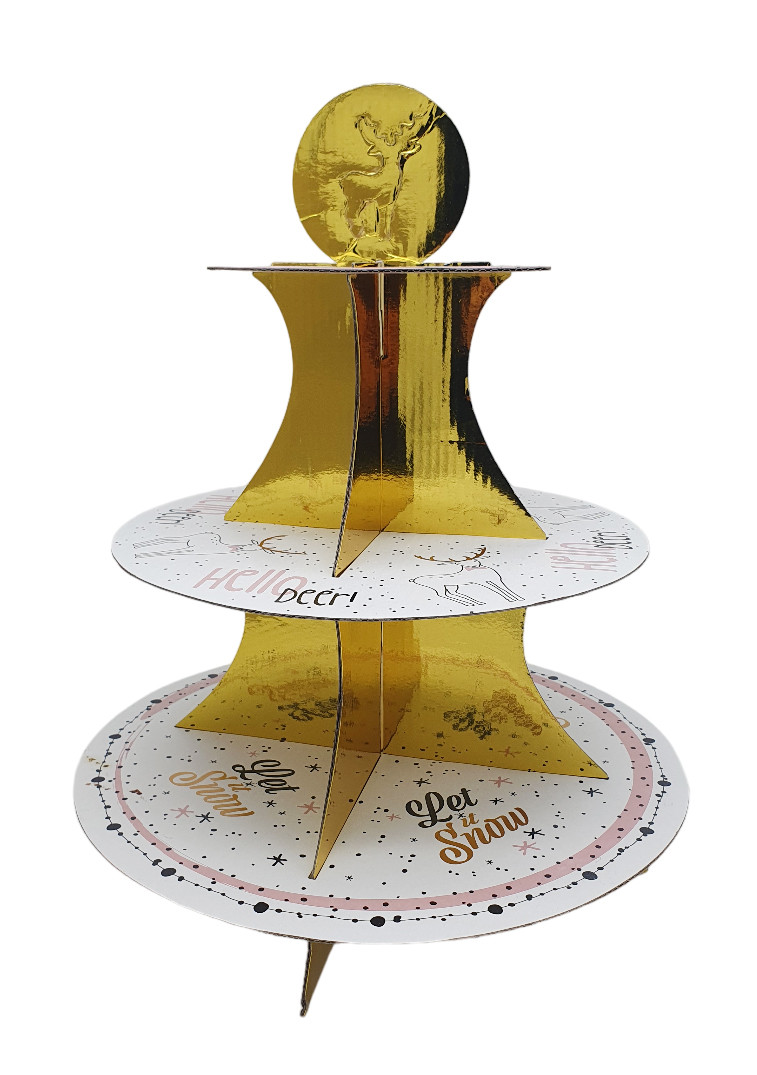 Картонна триярусна полка етажерка Christmas gifts Lidl, 30 х 30 х 36 см, фото 1