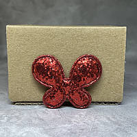 Аплікація Метелик, 50 мм*38 мм, колір-червоний, арт 011062, 1 шт, Червоний