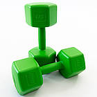 Композитна гантель для фітнесу на 4кг, 1шт, Зелений / Гантелька для аеробіки / Цільна гантеля для тренувань, фото 3