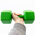 Композитна гантель для фітнесу на 4кг, 1шт, Зелений / Гантелька для аеробіки / Цільна гантеля для тренувань, фото 5