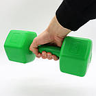 Композитна гантель для фітнесу на 4кг, 1шт, Зелений / Гантелька для аеробіки / Цільна гантеля для тренувань, фото 10