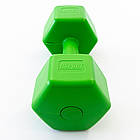 Композитна гантель для фітнесу на 4кг, 1шт, Зелений / Гантелька для аеробіки / Цільна гантеля для тренувань, фото 4