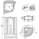 Гідромасажний бокс Lidz Tani SBM90x90.SAT.HIGH.FR, скло Frost 4 мм, фото 2