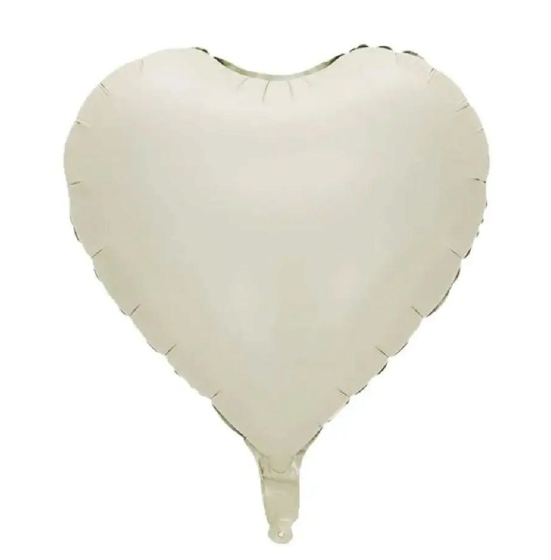 Фольгована кулька без малюнка Серце Кремове18"