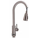 Змішувач для кухні Lidz Aria 015FL з висувним виливом (k35) LDARI015FLNKS34945 Nickel, фото 3