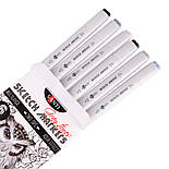 Набір маркерів "SANTI sketch" "Gray tones", 6 шт/уп, фото 3