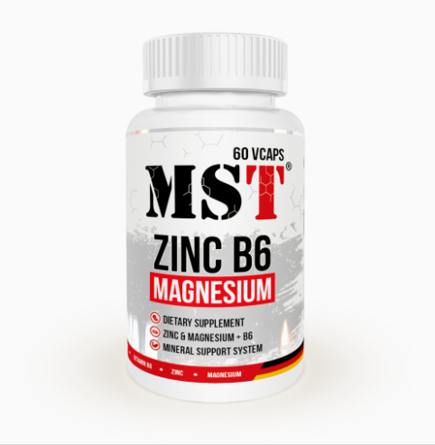 Цинк магний B6 Zinc Magnesium B6 MST 60 капсул