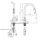 Змішувач для кухні Qtap Rozcesti з висувним виливом з підключенням для питної води QTROZ366CRM45938 Chrome, фото 2