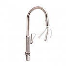 Змішувач для кухні Qtap Baruska з висувним виливом QTBAR9137103UN Brushed Nickel PVD, фото 4
