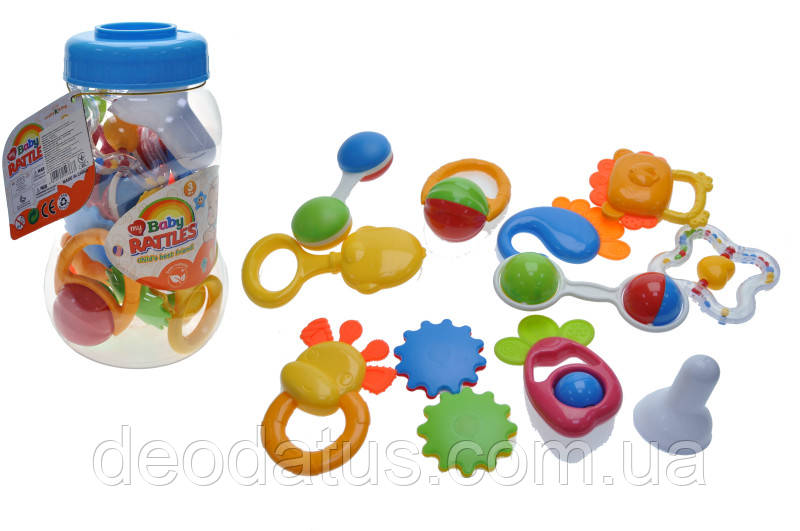 Набір брязкалець в колбі 10 шт K225P32 р.24*14*14см, фото 1