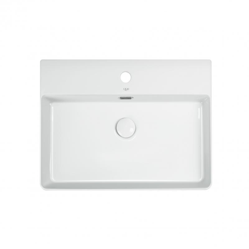 Раковина Qtap Nando LT 600х440х130 White з донним клапаном QT12112173W, фото 1