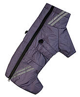 Комбінезон зимовий для такс, розмір 1 (спина 39 см, обхват грудей 42-50 см), бузковий.