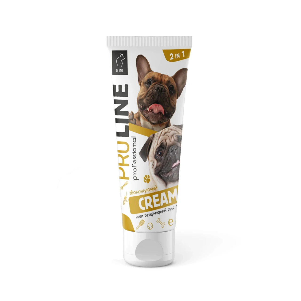 Зволожуючий крем PROLINE для дбайливого догляду за шкірою безшерстих котів та собак зі складками шкіри 60 мл, Круг