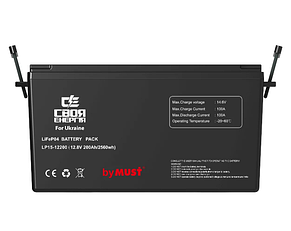Акумулятор MUST LP1500-12200 12 V 200 Ah LiFePO4, фото 4