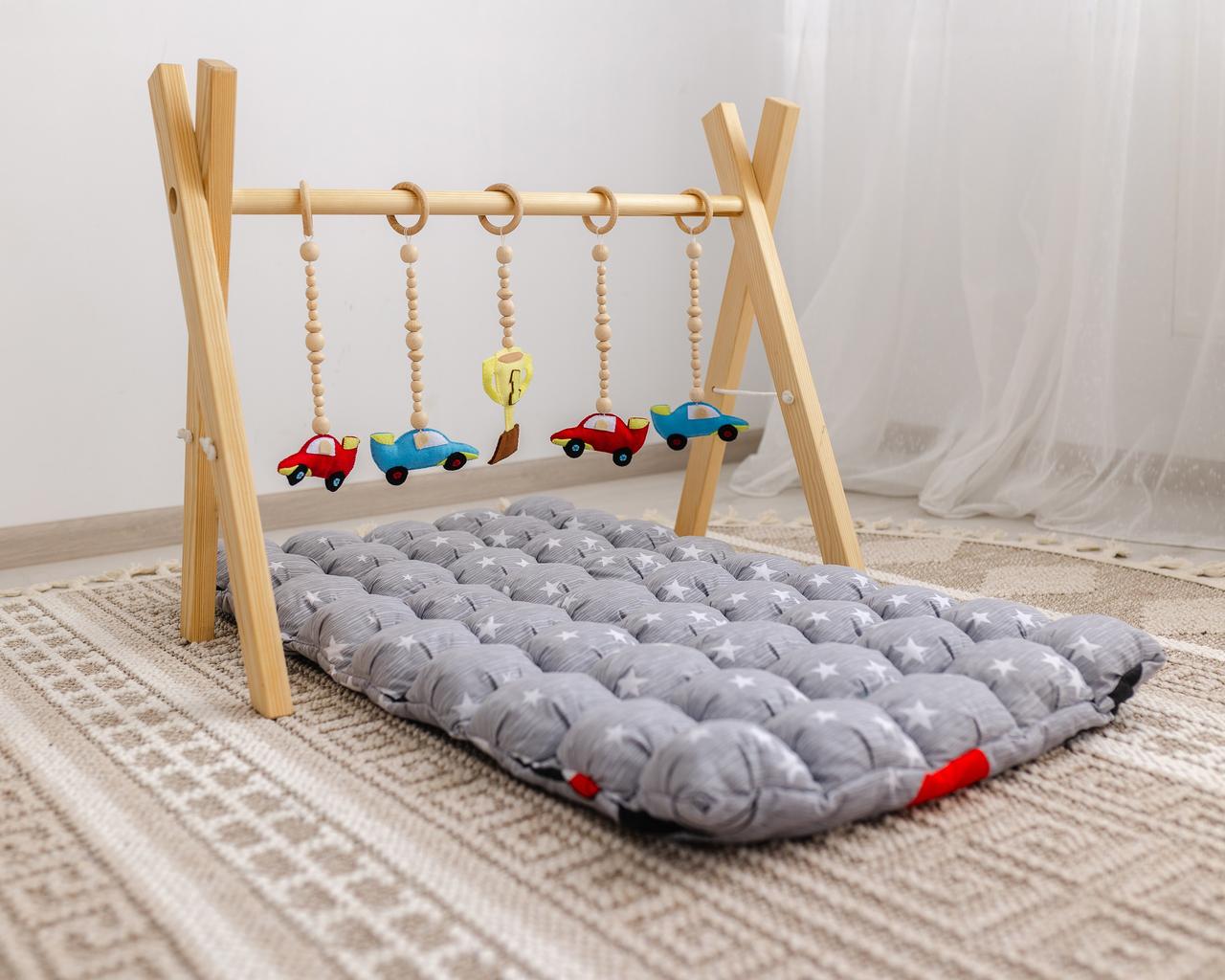 Мобіль дитячий, підлоговий, Бебі Джим + комплект підвісок Чемпіон + матрасик БОН БОН Зорепад, фото 1