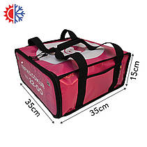 Професійна термосумка для доставки піци 35*35см висота 15см, фото 4