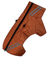 Комбінезон зимовий для такс, розмір 3 (спина 43 см, обхват грудей 42-50 см), жовтогарячий.