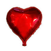 Фольгований шар Серце 9" червоне (Китай)