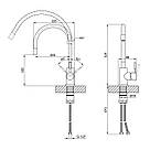 Змішувач для кухні Lidz Aria 015F3 з гнучким виливом (k35) LDARI015F3WHI43362 White / Nickel, фото 2