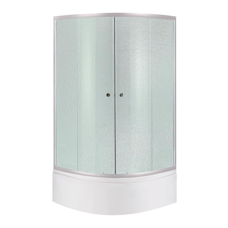 Душова кабіна Latwa SC90x90.SAT.HIGH.FR полукругла, скло Frost 4 мм + Душовий піддон KAPIELKA ST90x90x41, з, фото 1