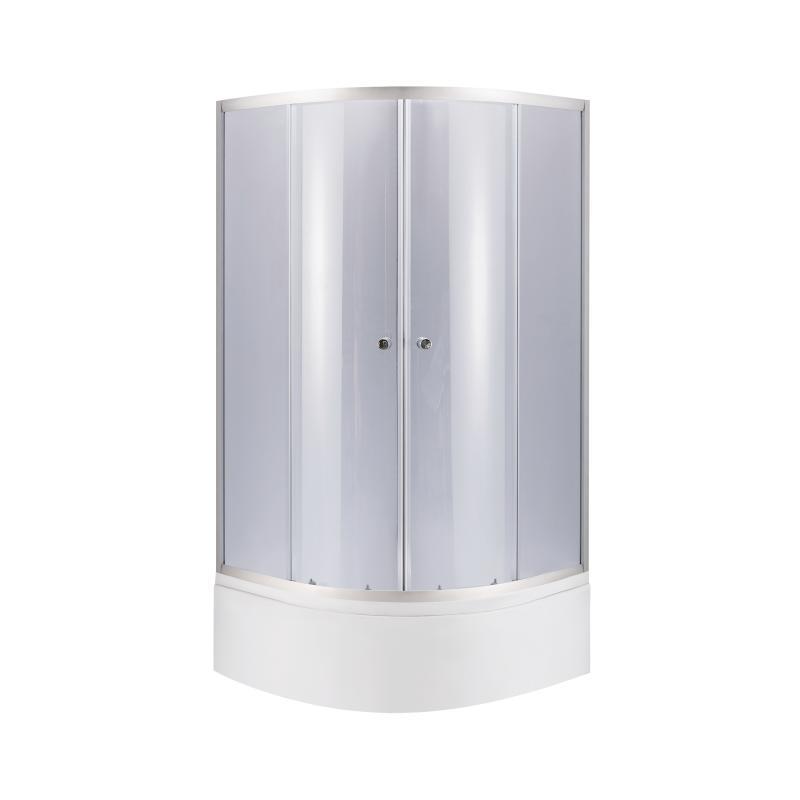 Душова кабіна Latwa SC80x80.SAT.HIGH.GR полукругла, скло тон. 4 мм + Душовий піддон KAPIELKA ST80x80x41, з, фото 1