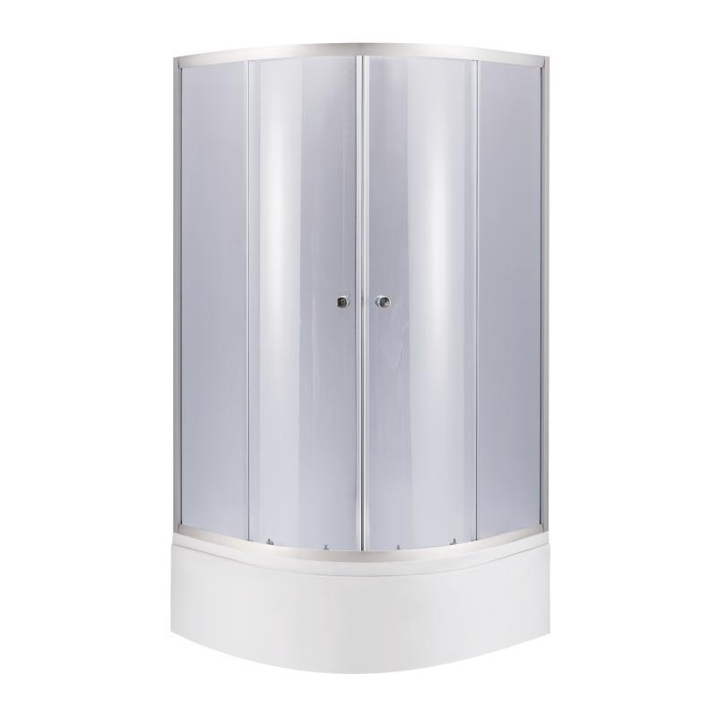 Душова кабіна Latwa SC90x90.SAT.HIGH.GR полукругла, скло тон 4 мм + Душовий піддон KAPIELKA ST90x90x41, з, фото 1