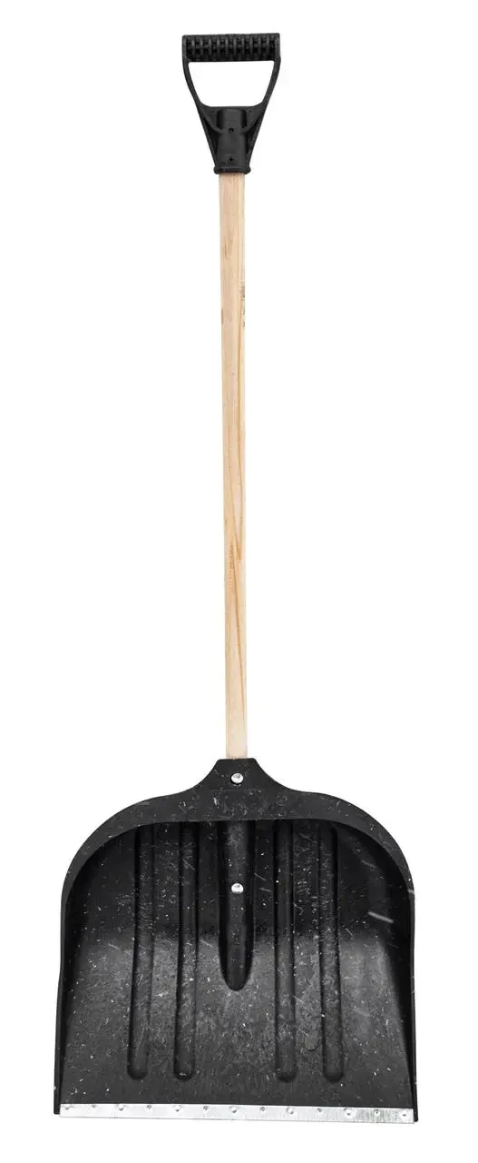 Лопата снігоприбиральна велика, чорна (з ручкою та держаком), Україна