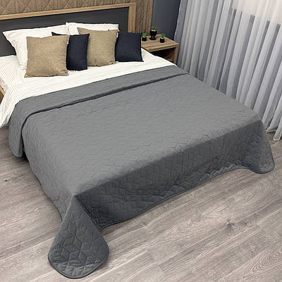 Покривало (220х240 см) декоративне Decorator Ultra Sonic Velour куб, колір сірий (85-156)