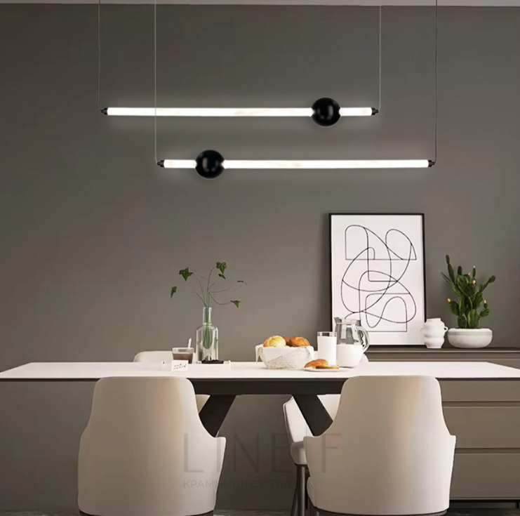 Led світильник у горизонтальній формі 90 см із чорною кулькою YG 520A/900 HL BK, фото 1