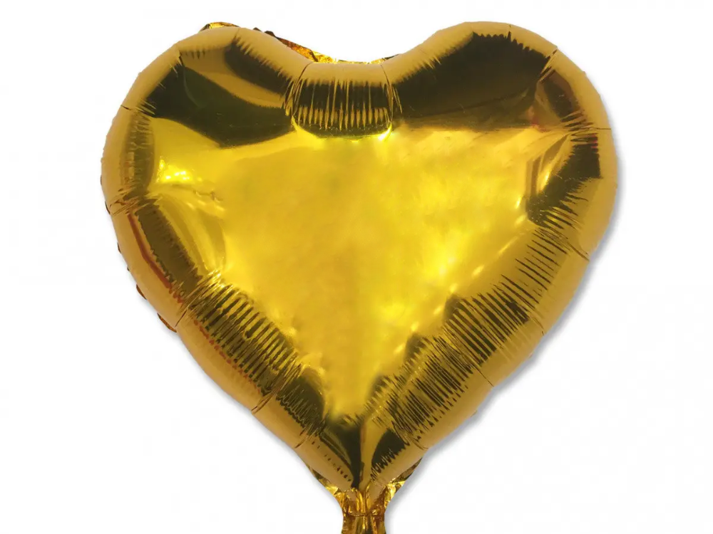 Фольгований шар Серце 9" золотий (Китай)