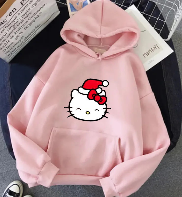 Жіноче худі з новорічним принтом Hello Kitty