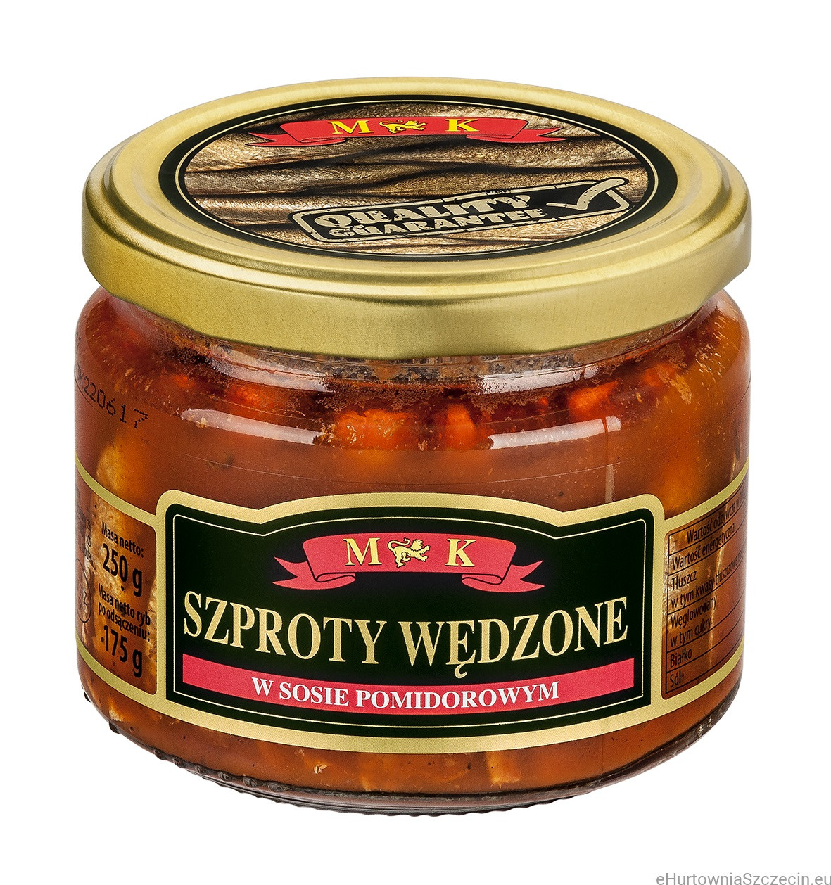 Шпроти в Томатному Соусі Szproty Wedzone Sosie Pomidorowym M&K у банку 250 г Польща, фото 1