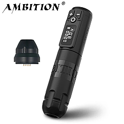 Бездротова модульна тату машинка Ambition Soldier Black з РЦА перехідником