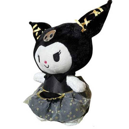 М'яка іграшка Куромі Hello Kitty в чорному платті (Hello Kitty) 35 см, Кошеня Kuromi в чорному платті, фото 3