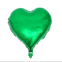 Фольгована повітряна куля Серце зелене, кулі серця 9 дюйм