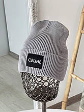 Жіноча шапка Celine демісезонна сіра